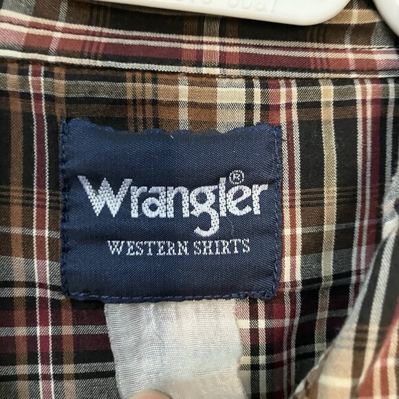 Y2K Wrangler Shirt Mens Plaid Pearl Snap Western Cowboy Winchester Grunge - Picture 2 of 6